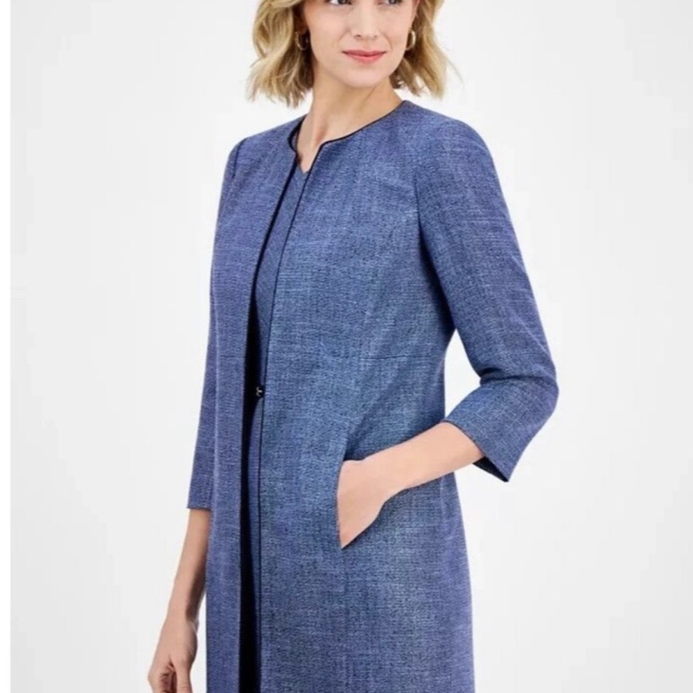 Kasper Women's Blue Textured Blazer